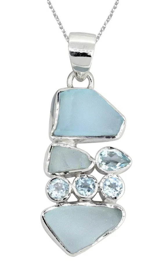 Necklaces Rough Blue Topaz Solid 925 Sterling Silver Pendant Necklace YoTreasure Necklaces Rough Blue Topaz Solid 925 Sterling Silver Pendant Necklace YoTreasure
