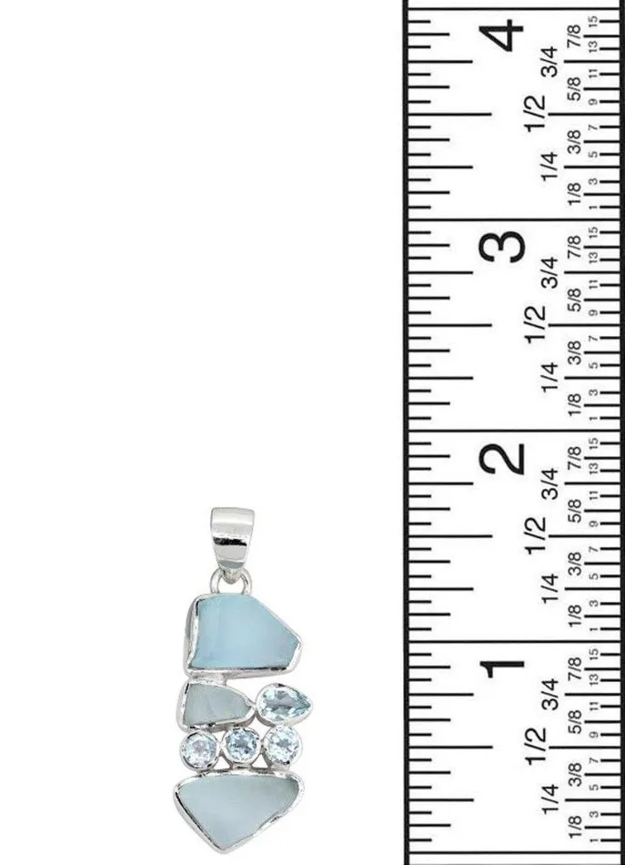 Necklaces Rough Blue Topaz Solid 925 Sterling Silver Pendant Necklace YoTreasure