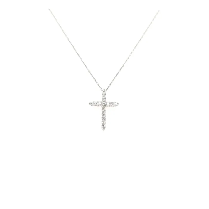 Necklaces Wilkerson Assoc White Gold Diamond Cross Necklace I7485