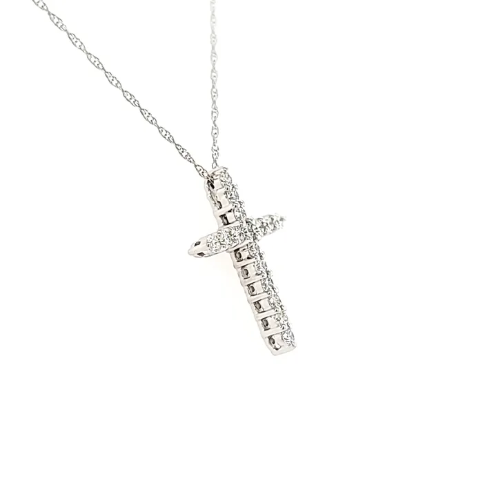 Necklaces Wilkerson Assoc White Gold Diamond Cross Necklace I7485