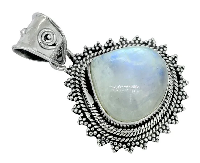 Necklaces YoTreasure Moonstone Pendant Solid 925 Sterling Silver Teardrop Necklace18