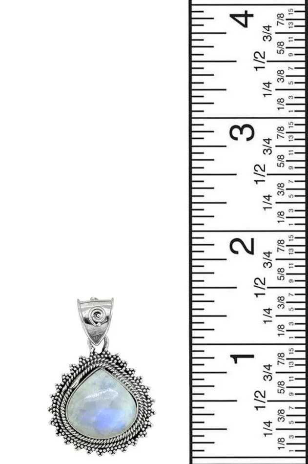Necklaces YoTreasure Moonstone Pendant Solid 925 Sterling Silver Teardrop Necklace18
