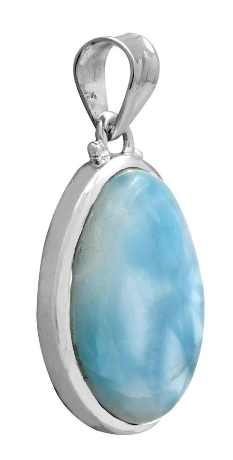 Necklaces YoTreasure Natural Larimar 1 34 Long 925 Solid Sterling Silver Pendant With 18 Chain Necklaces YoTreasure Natural Larimar 1 34 Long 925 Solid Sterling Silver Pendant With 18 Chain