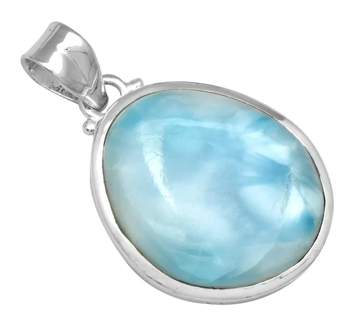 Necklaces YoTreasure Natural Larimar 1 34 Long 925 Solid Sterling Silver Pendant With 18 Chain Necklaces YoTreasure Natural Larimar 1 34 Long 925 Solid Sterling Silver Pendant With 18 Chain