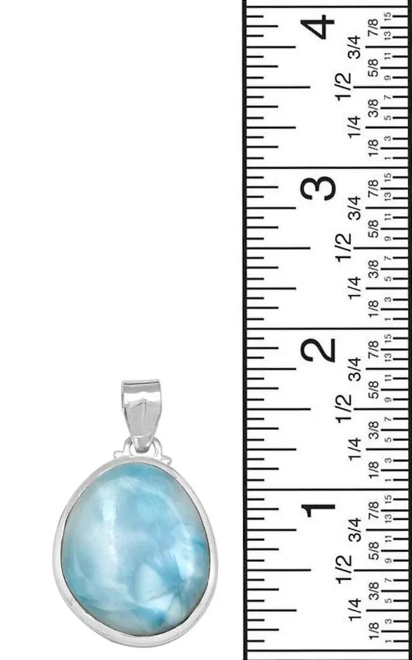 Necklaces YoTreasure Natural Larimar 1 34 Long 925 Solid Sterling Silver Pendant With 18 Chain Necklaces YoTreasure Natural Larimar 1 34 Long 925 Solid Sterling Silver Pendant With 18 Chain