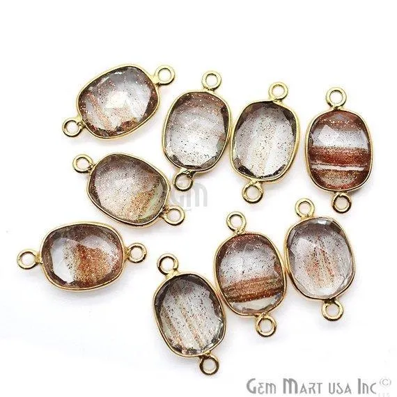 Octagon 9x11mm Double Bail Gold Bezel Gemstone Connector GemMartUSA PreStyled Sets Octagon 9x11mm Double Bail Gold Bezel Gemstone Connector GemMartUSA PreStyled Sets