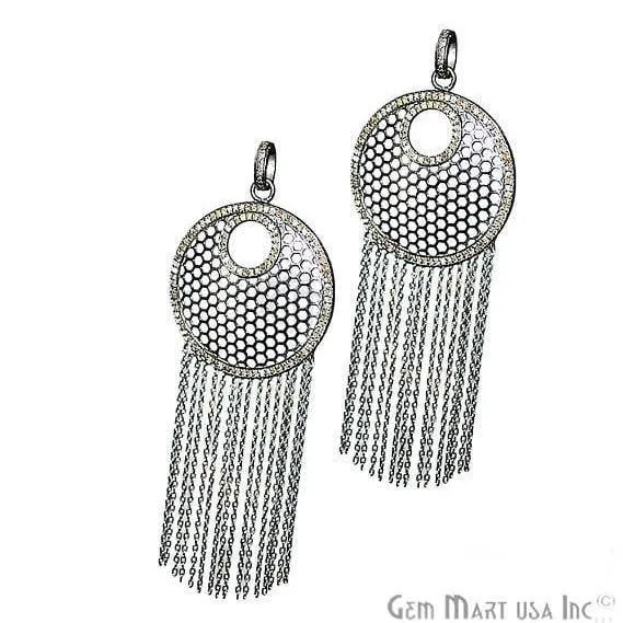 Pave Honeycomb Diamond Charm Pendant Sterling Silver Necklace Charm Pendant GemMartUSA Necklaces Pave Honeycomb Diamond Charm Pendant Sterling Silver Necklace Charm Pendant GemMartUSA Necklaces