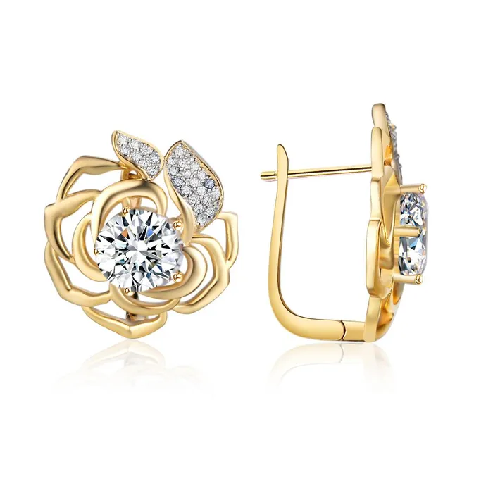 Personalized Jewel Earrings Gold Hoop Earrings Copper Romantic Flower Party Cubic Zirconia Classic Jewelry Personalized Jewel Earrings Gold Hoop Earrings Copper Romantic Flower Party Cubic Zirconia Classic Jewelry