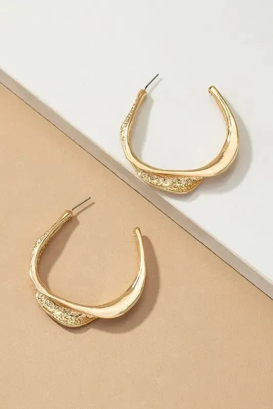 Poet Street Boutique Earrings Twisted Metal Hoop Earrings