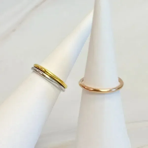 Poet Street Boutique Rings Perfect Layering Two Tone Ring Set Of 3