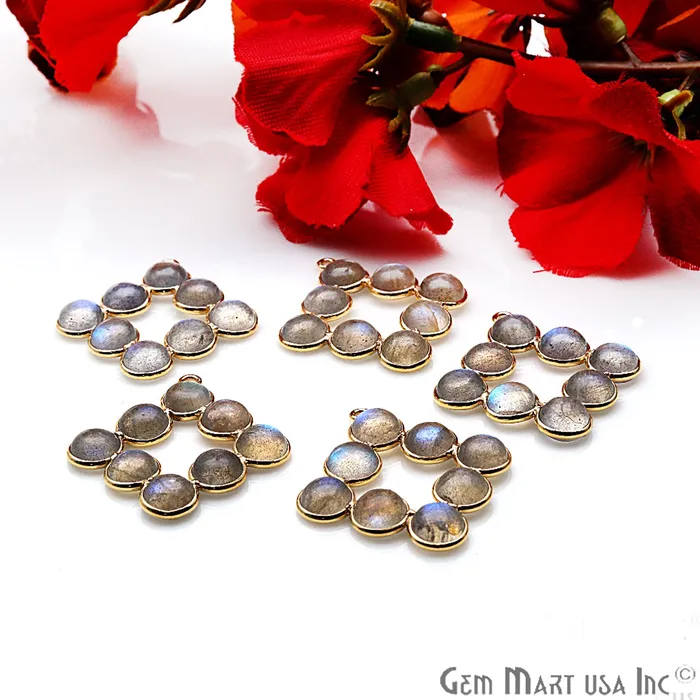 PreStyled Sets DIY Labradorite Gold Plated 30x22mm Square Chandelier Finding Component GemmartUSA