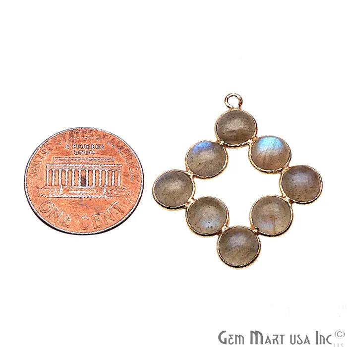 PreStyled Sets DIY Labradorite Gold Plated 30x22mm Square Chandelier Finding Component GemmartUSA