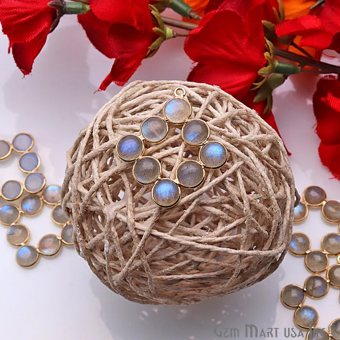 PreStyled Sets DIY Labradorite Gold Plated 30x22mm Square Chandelier Finding Component GemmartUSA