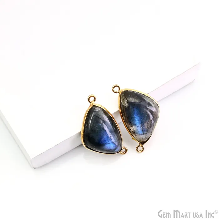 PreStyled Sets Flashy Labradorite 29x14mm Triangle Cabochon Gold Double Bail Gemstone Connector GemmartUSA PreStyled Sets Flashy Labradorite 29x14mm Triangle Cabochon Gold Double Bail Gemstone Connector GemmartUSA