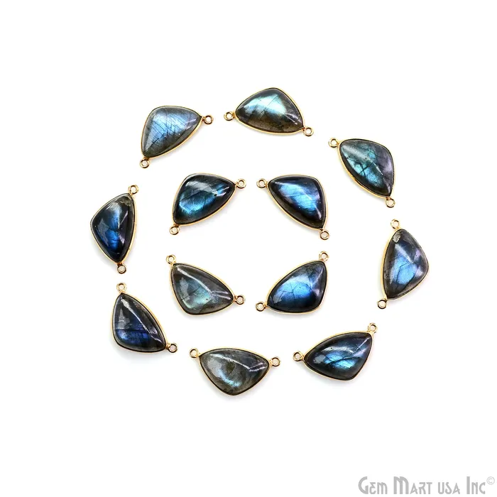PreStyled Sets Flashy Labradorite 29x14mm Triangle Cabochon Gold Double Bail Gemstone Connector GemmartUSA PreStyled Sets Flashy Labradorite 29x14mm Triangle Cabochon Gold Double Bail Gemstone Connector GemmartUSA