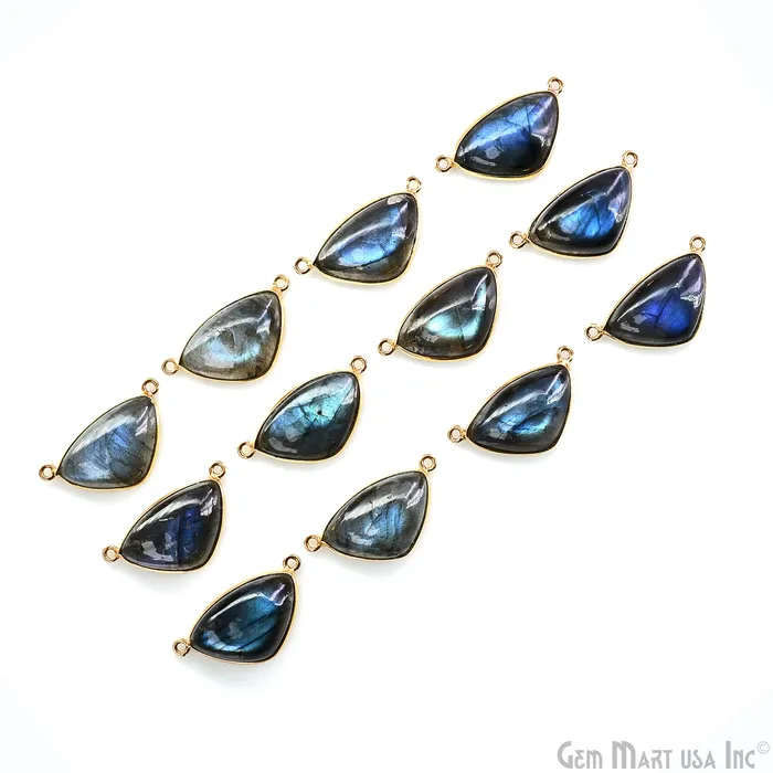 PreStyled Sets Flashy Labradorite 29x14mm Triangle Cabochon Gold Double Bail Gemstone Connector GemmartUSA PreStyled Sets Flashy Labradorite 29x14mm Triangle Cabochon Gold Double Bail Gemstone Connector GemmartUSA