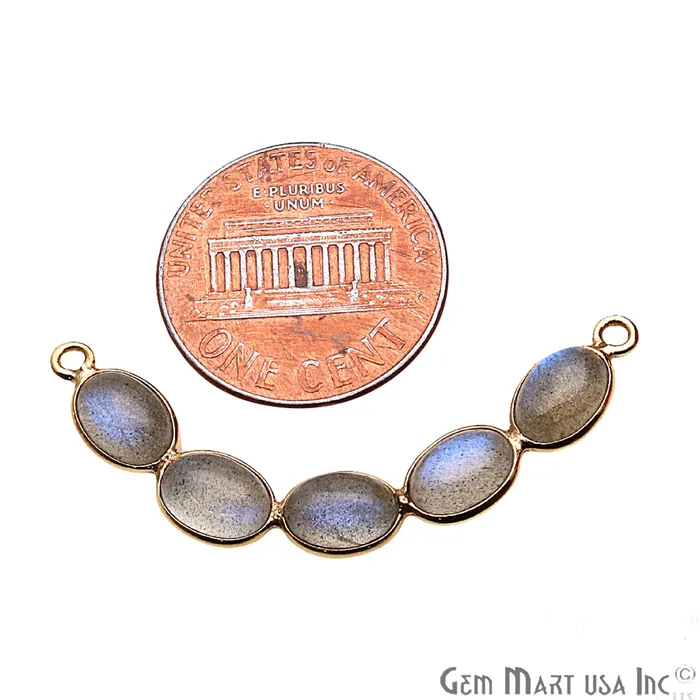 PreStyled Sets GemmartUSA DIY Labradorite Gold Plated 39x8mm Smiley Chandelier Finding Component