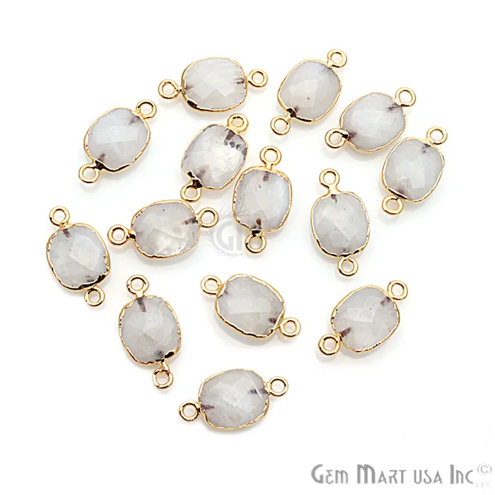 PreStyled Sets GemMartUSA Rainbow Moonstone 10x12mm Octagon Gold Electroplated Gemstone Connector PreStyled Sets GemMartUSA Rainbow Moonstone 10x12mm Octagon Gold Electroplated Gemstone Connector