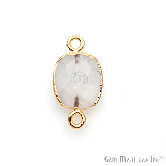 PreStyled Sets GemMartUSA Rainbow Moonstone 10x12mm Octagon Gold Electroplated Gemstone Connector PreStyled Sets GemMartUSA Rainbow Moonstone 10x12mm Octagon Gold Electroplated Gemstone Connector