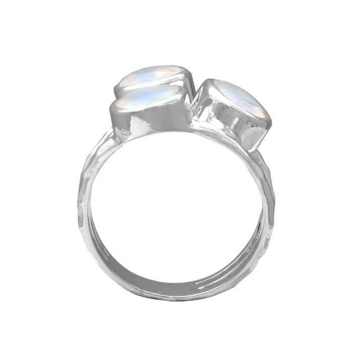 Rainbow Moonstone Solid 925 Sterling Silver Split Shank Ring Jewelry YoTreasure Rings