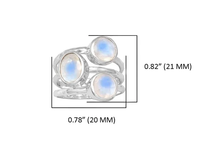 Rainbow Moonstone Solid 925 Sterling Silver Split Shank Ring Jewelry YoTreasure Rings