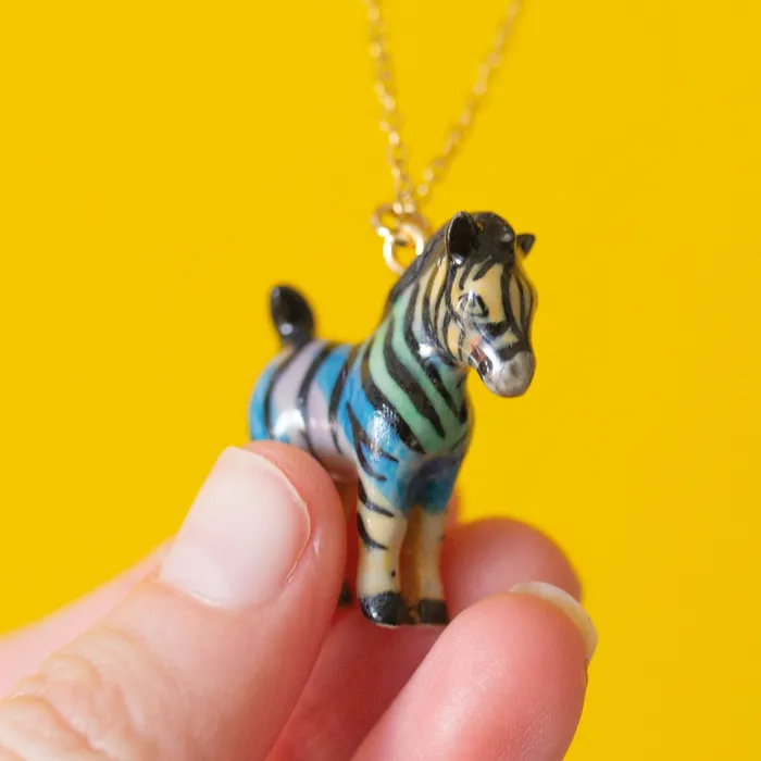 Rainbow Zebra Necklace Camp Hollow Necklaces
