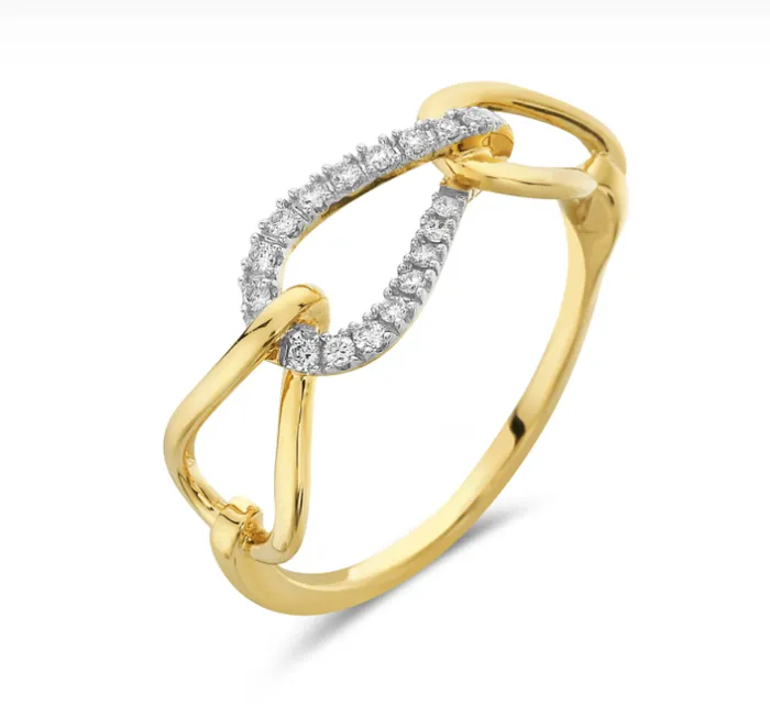 Rings Bassali 14k Gold Interlocking Diamond Ring