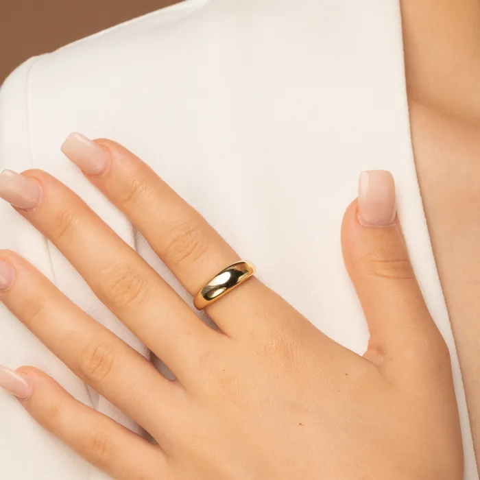 Rings Classic Thick Dome Ring Camile Stone Rings Classic Thick Dome Ring Camile Stone