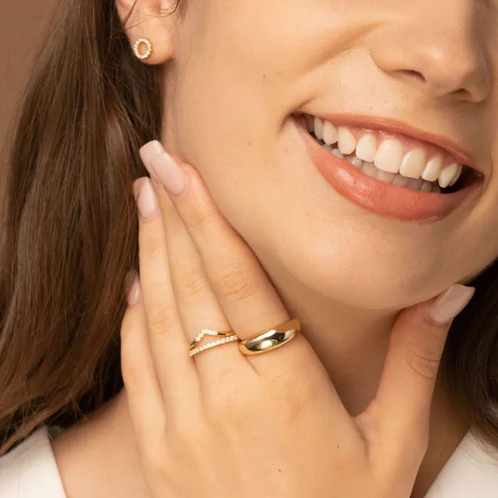 Rings Classic Thick Dome Ring Camile Stone Rings Classic Thick Dome Ring Camile Stone