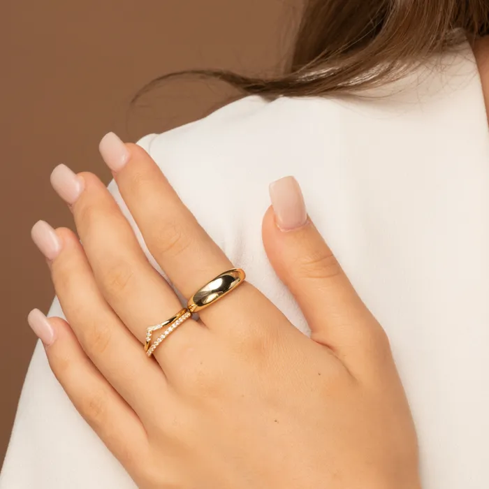 Rings Classic Thick Dome Ring Camile Stone Rings Classic Thick Dome Ring Camile Stone