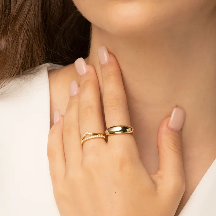 Rings Classic Thick Dome Ring Camile Stone Rings Classic Thick Dome Ring Camile Stone
