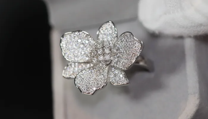 Rings Diamond Flower Ring Diamond Charm Ring Lab Diamonds London