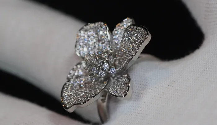 Rings Diamond Flower Ring Diamond Charm Ring Lab Diamonds London