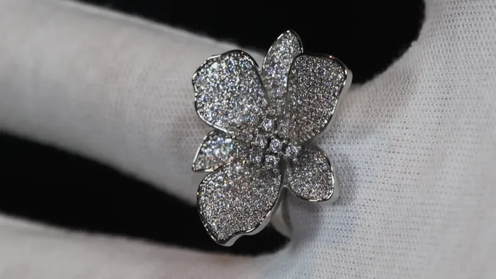 Rings Diamond Flower Ring Diamond Charm Ring Lab Diamonds London