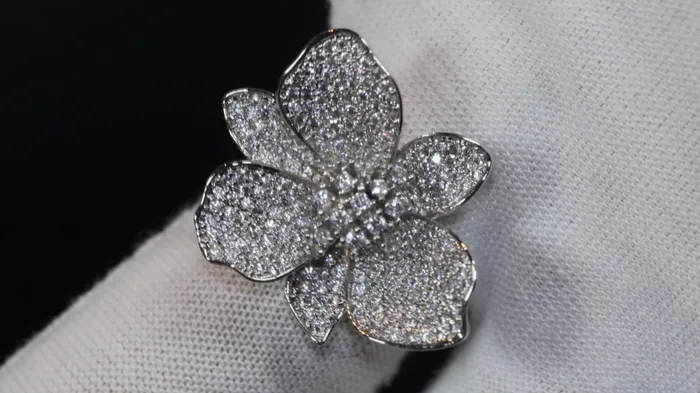 Rings Diamond Flower Ring Diamond Charm Ring Lab Diamonds London
