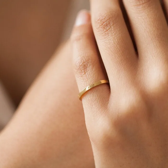 Rings Engraved Stacking Band Ring Grace PK