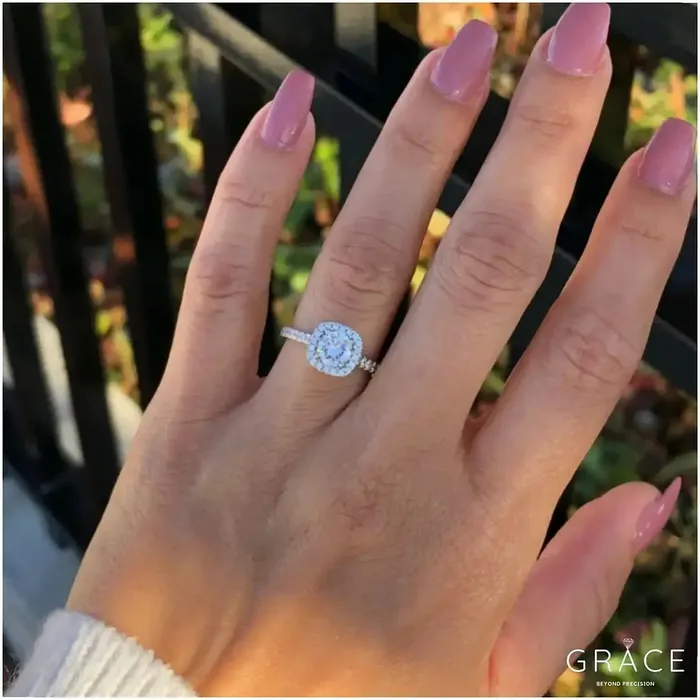 Rings Halo Cut Zircon Ring Grace Rings Halo Cut Zircon Ring Grace