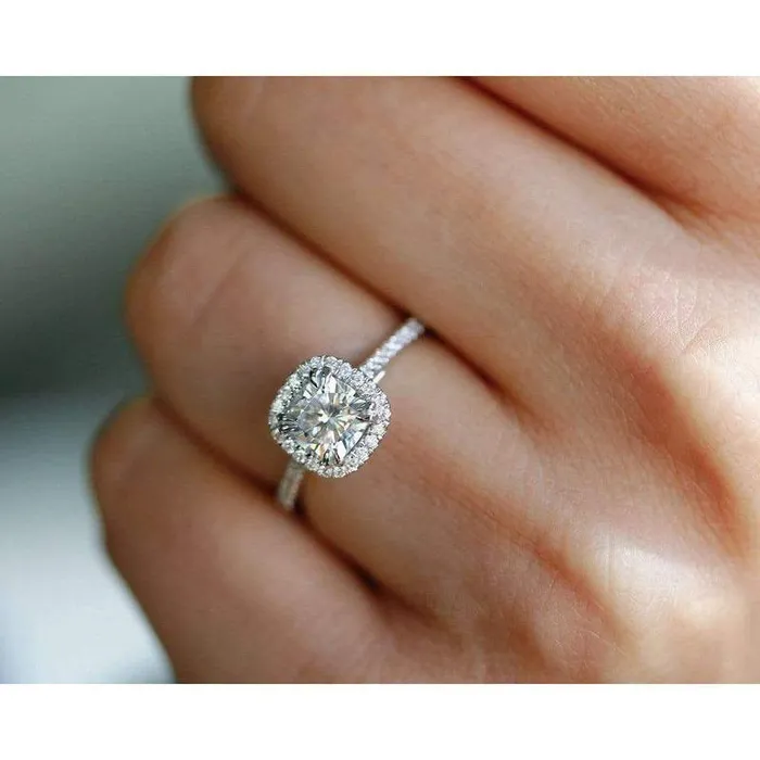 Rings Halo Cut Zircon Ring Grace Rings Halo Cut Zircon Ring Grace