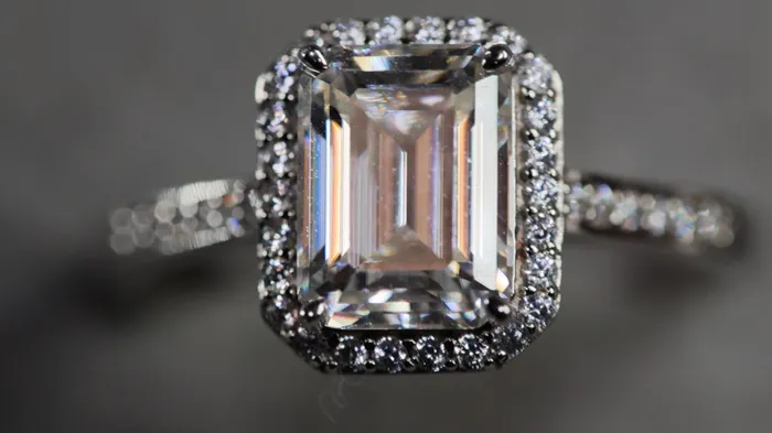 Rings Lab Diamonds London 20ct Moissanite Diamond Ring Emerald Cut Moissanite Diamond Engagement Ring