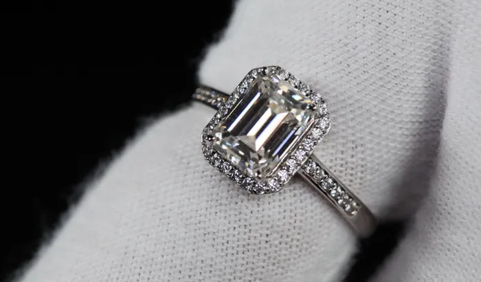 Rings Lab Diamonds London 20ct Moissanite Diamond Ring Emerald Cut Moissanite Diamond Engagement Ring