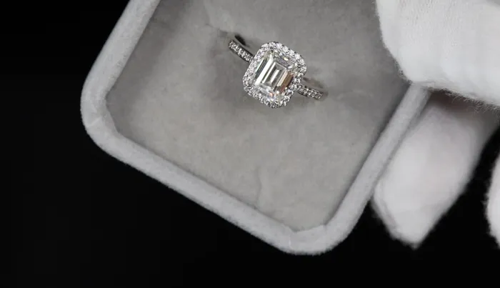 Rings Lab Diamonds London 20ct Moissanite Diamond Ring Emerald Cut Moissanite Diamond Engagement Ring