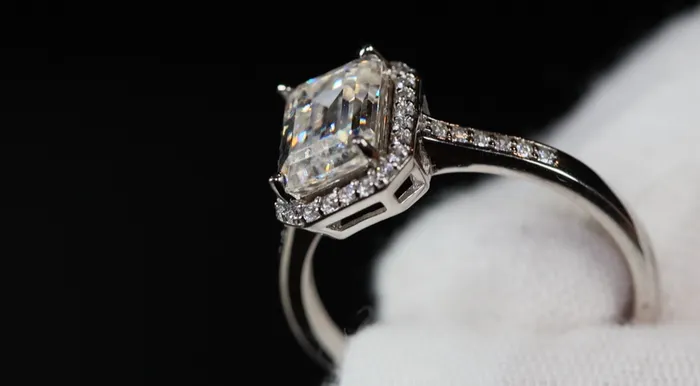 Rings Lab Diamonds London 20ct Moissanite Diamond Ring Emerald Cut Moissanite Diamond Engagement Ring