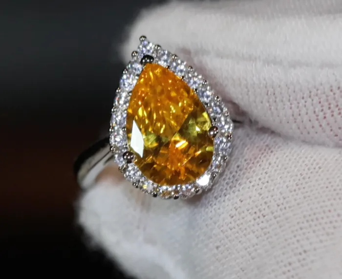 Rings Lab Diamonds London Womens Yellow Diamond Ring Yellow Pear Cut Diamond Engagement Ring