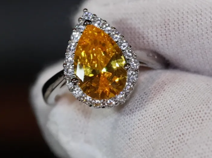Rings Lab Diamonds London Womens Yellow Diamond Ring Yellow Pear Cut Diamond Engagement Ring