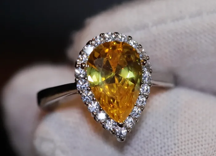 Rings Lab Diamonds London Womens Yellow Diamond Ring Yellow Pear Cut Diamond Engagement Ring