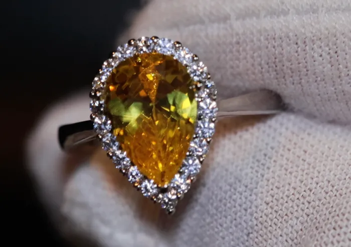 Rings Lab Diamonds London Womens Yellow Diamond Ring Yellow Pear Cut Diamond Engagement Ring