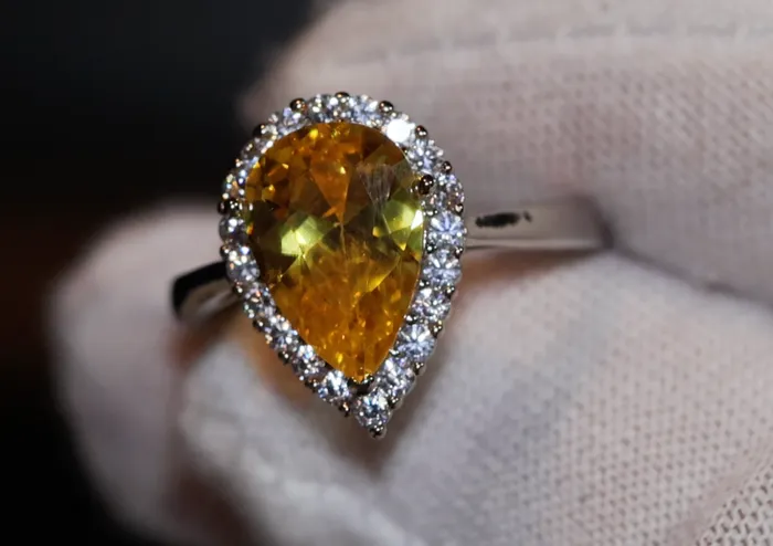 Rings Lab Diamonds London Womens Yellow Diamond Ring Yellow Pear Cut Diamond Engagement Ring