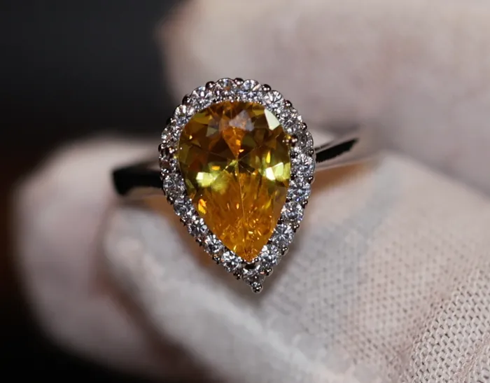 Rings Lab Diamonds London Womens Yellow Diamond Ring Yellow Pear Cut Diamond Engagement Ring