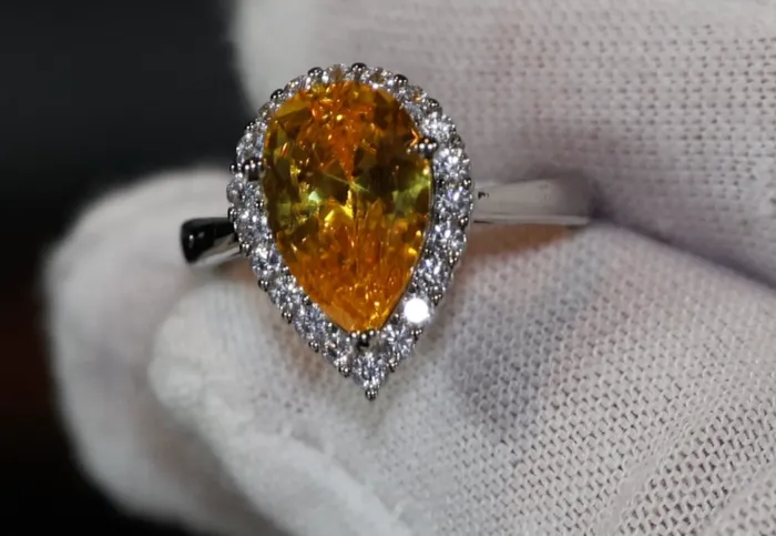 Rings Lab Diamonds London Womens Yellow Diamond Ring Yellow Pear Cut Diamond Engagement Ring