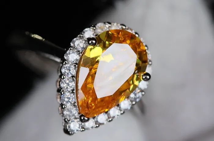 Rings Lab Diamonds London Womens Yellow Diamond Ring Yellow Pear Cut Diamond Engagement Ring